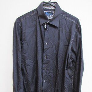 Blu by Polifroni Black Long Sleeve Button-Up Flip Cuff Shirt Large